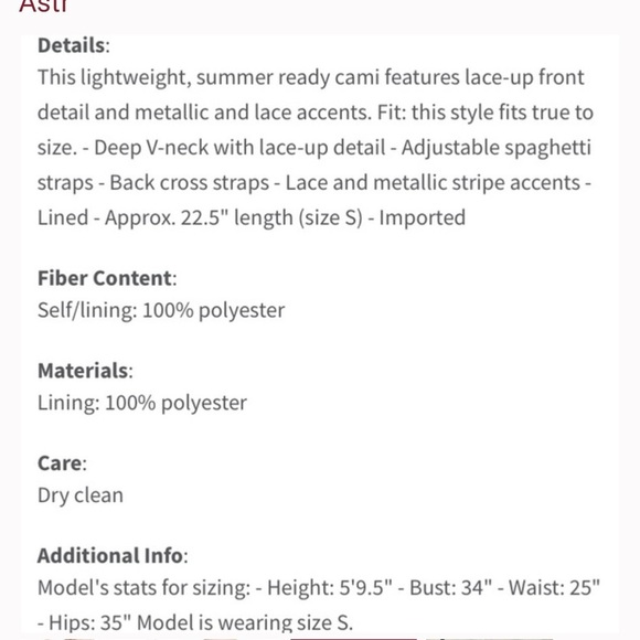 Astr The Label Lace Up Camisole in Black - Picture 3 of 9